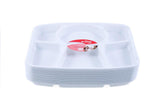 6 Compartment Punjabi Thali Disposable Plastic Plates Ideal For Weddings, Catering And Fast Food, branded e-lite